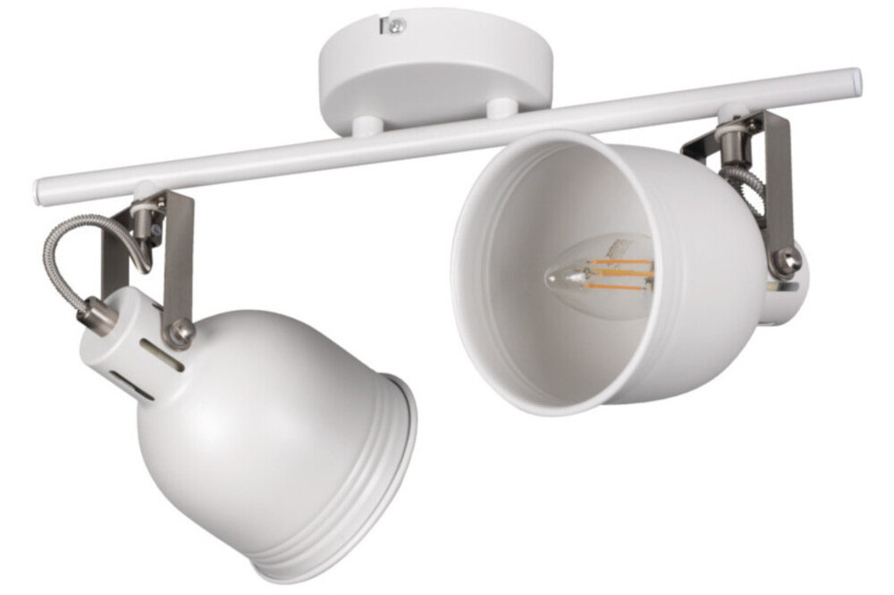 Lampa sufitowa KANLUX Derato EL-2I W-SR Biało-srebrny oprawa scienno-sufitowa w stylu retro funkcjonalna estetyczna w bialo-srebrnym kolorze