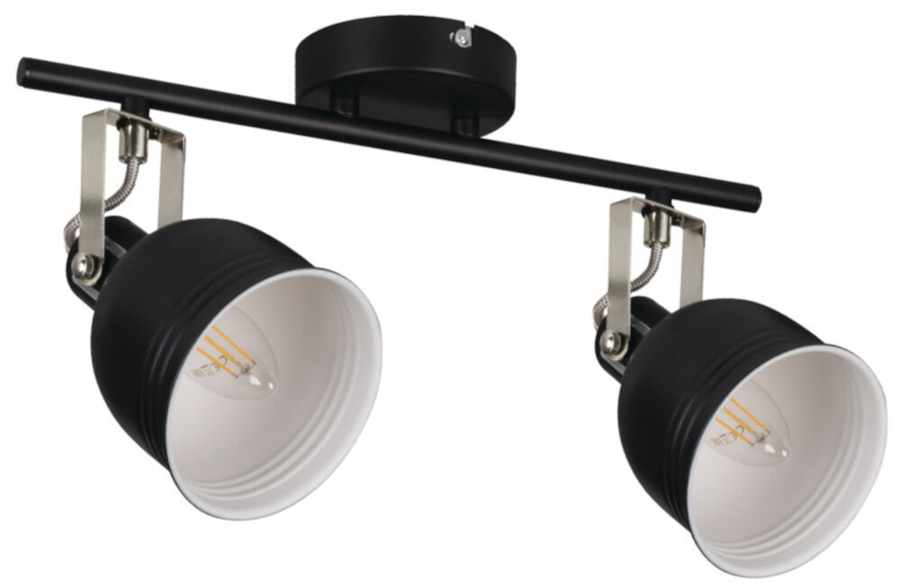 Lampa sufitowa KANLUX Derato EL-2I B-SR Czarno-srebrny oprawa scienno-sufitowa w stylu retro funkcjonalna estetyczna w czarno-srebrnym kolorze