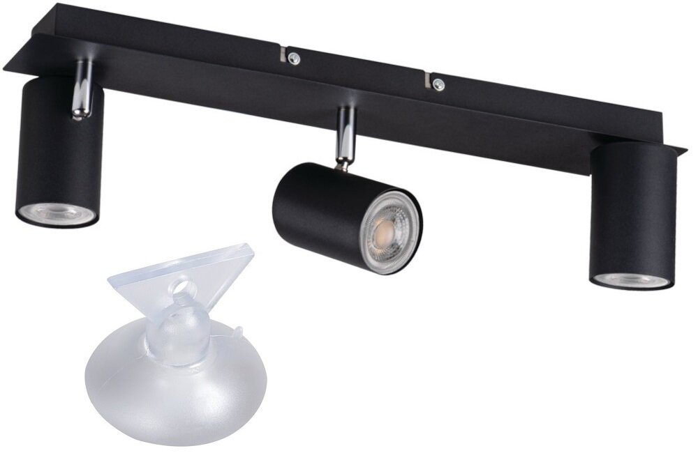 Lampa sufitowa punktowa KANLUX Evalo EL-3I B-SR Czarny zestaw akcesoria montazowe dokumentacja