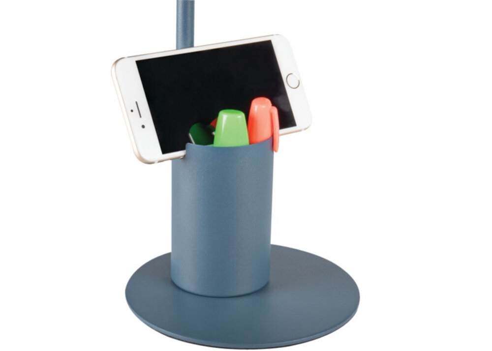 Lampka biurkowa KANLUX Raibo E27 BL zakres 190 stopni klosz oprawa ruchomy oś pionowa kolor kolorystyka