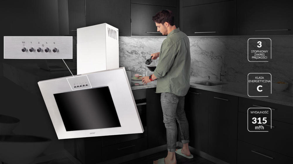 MPM-60-OV-19N okap wydajność sterowanie oświetlenie prędkość moc przycisk pochłaniacz wyciąg