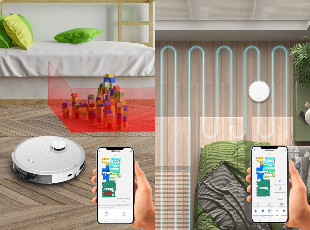 Robot sprzatajacy HEXO Smart aplikacja kompatybilna android iOS