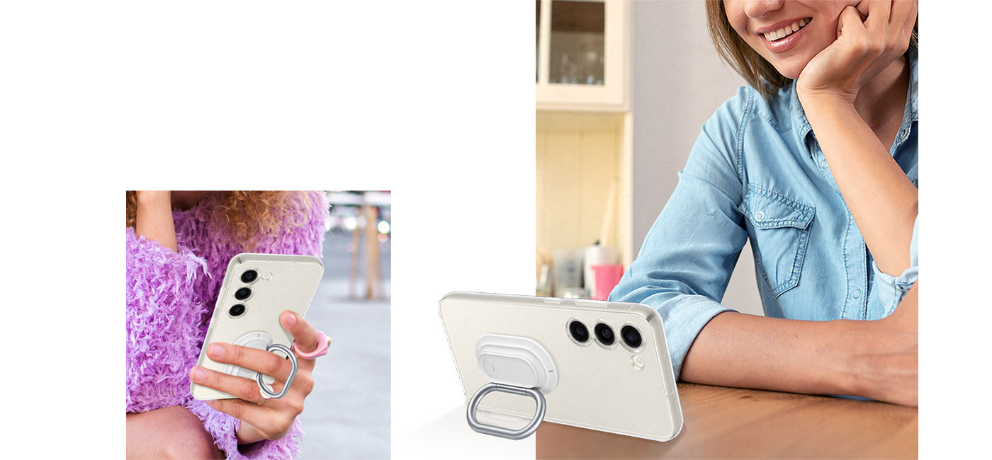 Clear Gadget Case posiada podpórkę Clear Gadget Case posiada podpórkę