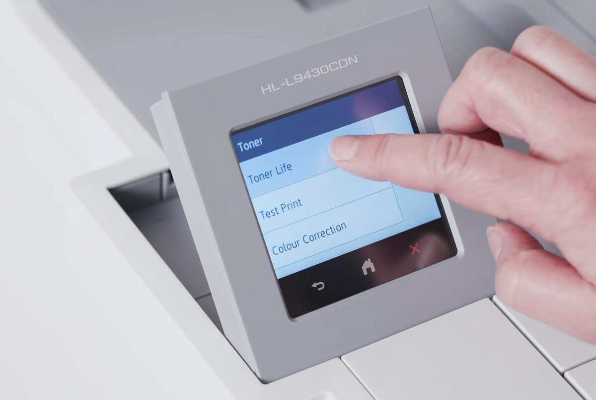 Drukarka BROTHER HL-L9430CDN obudowa wymiary podajnik taca złącza wyświetlacz przyciski