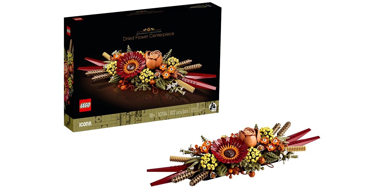 LEGO Icons Stroik z suszonych kwiatów 10314 kreatywność zabawa nauka rozwój klocki figurki minifigurki jakość tradycja konstrukcja nauka wyobraźnia role jakość bezpieczeństwo wyobraźnia budowanie pasja hobby funkcje instrukcja