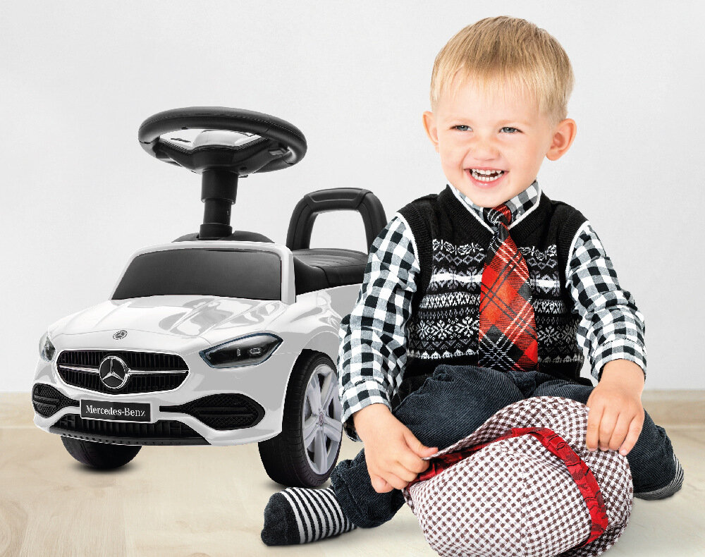 Jeździk SUN BABY Mercedes C-Class J05.039.1.3 Biały radosc zabawa bezpieczenstwo rozwoj