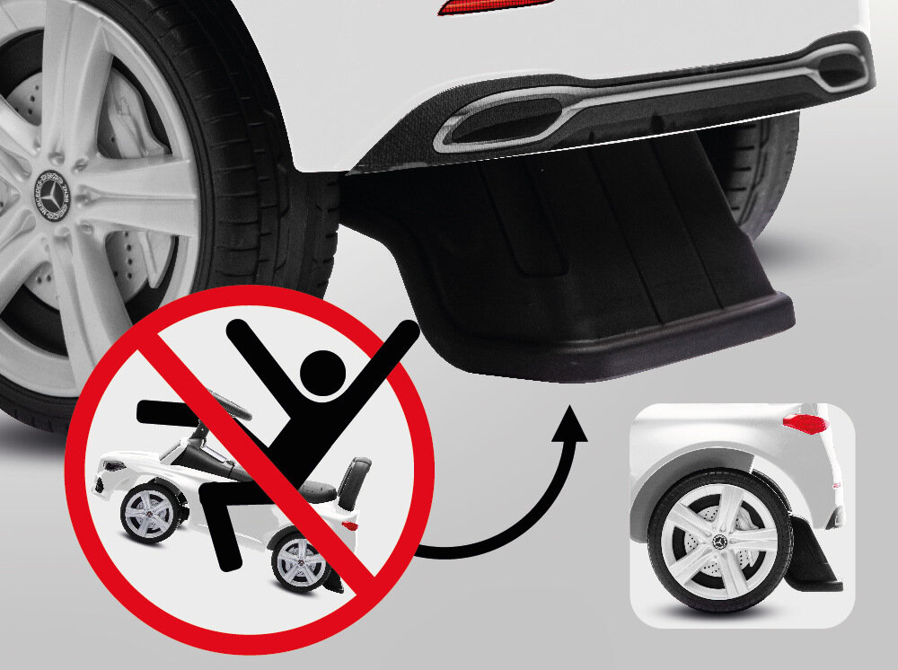 Jeździk SUN BABY Mercedes C-Class J05.039.1.3 Biały bezpieczenstwo specjalne zabezpieczenie przed wywrotka do tylu bezpieczna pewna zabawa