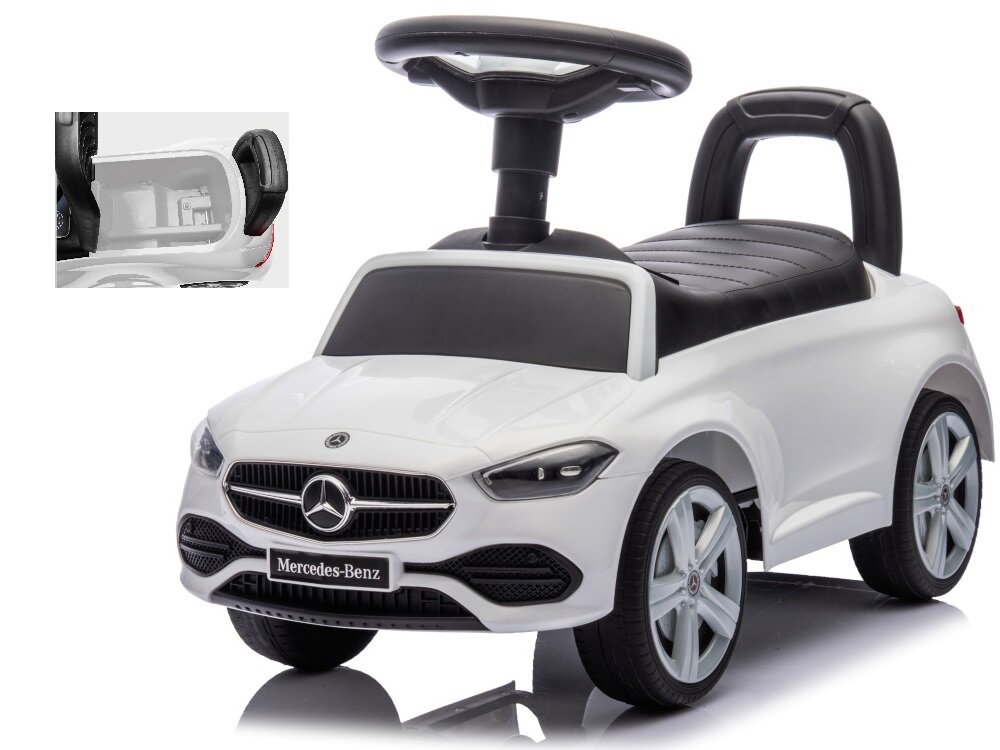 Jeździk SUN BABY Mercedes C-Class J05.039.1.3 Biały stabilna konstrukcja waga 3,15 kg latwe przenoszenie i uzytkowanie maksymalne obciazenie do 25 kg solidny wytrzymaly
