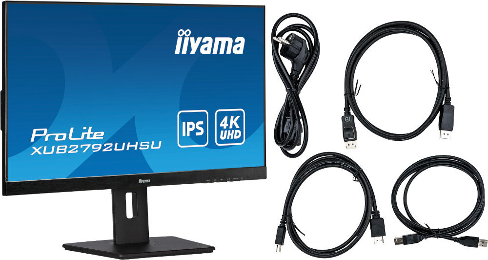 Monitor IIYAMA ProLite XUB2792UHSU-B5 opakowanie zawartość akcesoria