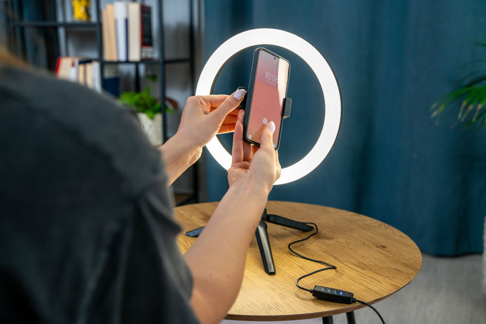 Lampa pierścieniowa XLINE SF200 statyw uchwyt na smartfon