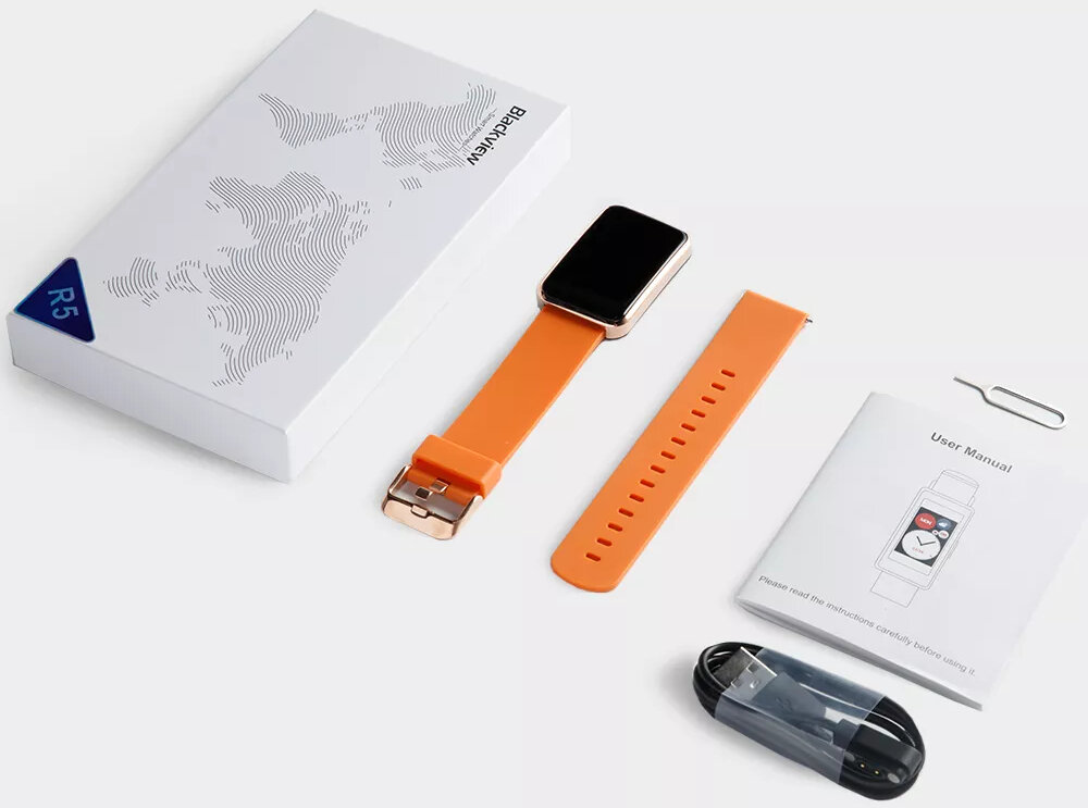 Smartwatch BLACKVIEW R5 ekran bateria czujniki zdrowie sport pasek ładowanie pojemność rozdzielczość łączność sterowanie krew puls rozmowy smartfon aplikacja