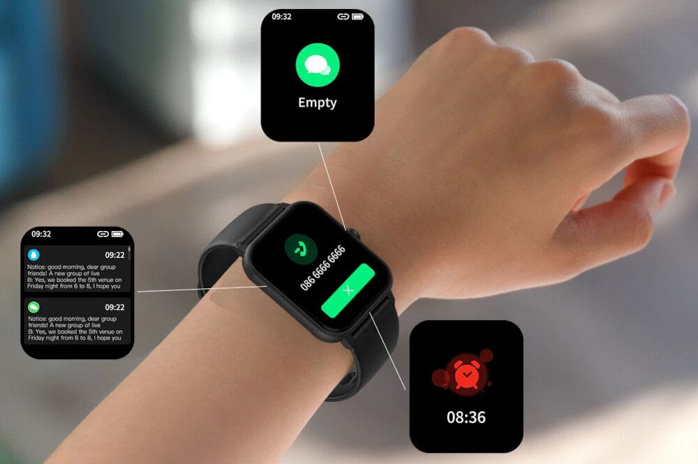 SMARTWATCH BLACKVIEW R3 MAX ekran bateria czujniki zdrowie sport pasek ładowanie pojemność rozdzielczość łączność sterowanie krew puls rozmowy smartfon aplikacja
