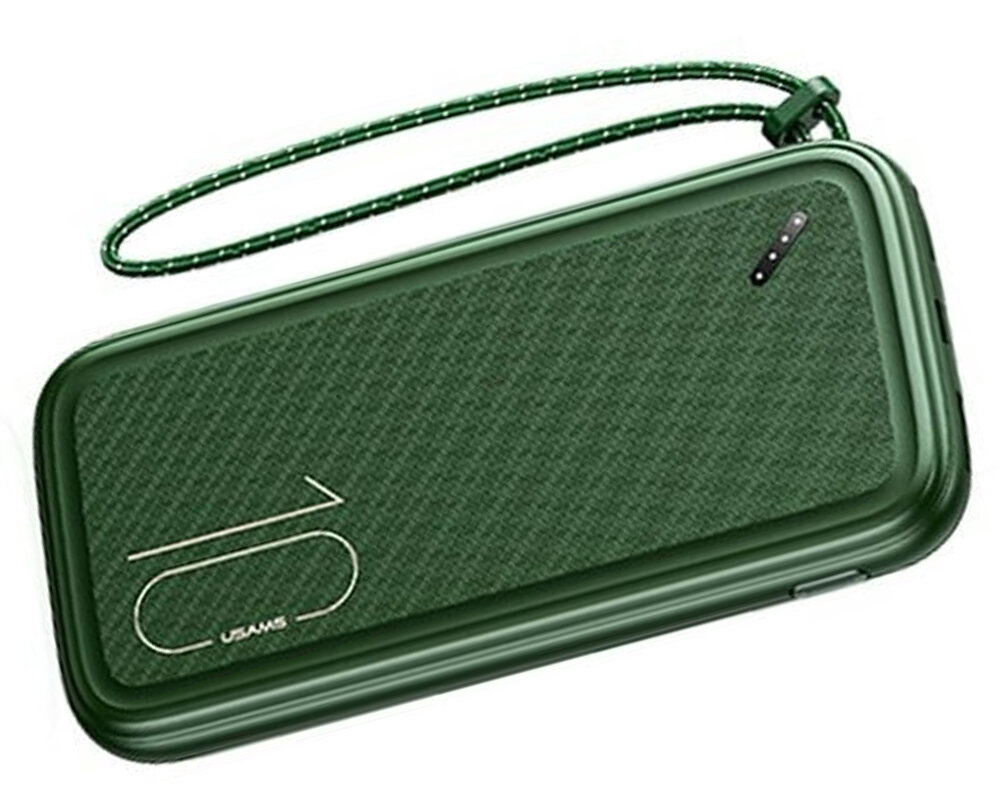 Powerbank USAMS PB56 10 000 mAh duza pojemnosc cztery porty wbudowany wskaznik led zaawansowany system ochrony