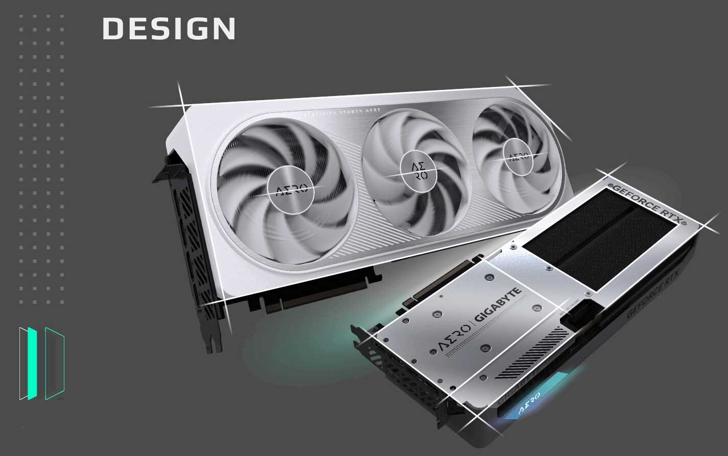 Karta graficzna GIGABYTE GeForce RTX 4070 Ti Aero OC 12GB DLSS 3 - estetyczny design