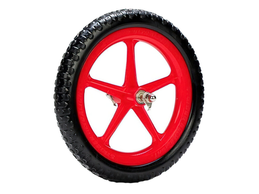Koło do rowerka biegowego STRIDER UltraLight PWHEEL-12-UL-RD 12 cali Czerwony stylowe ultralekkie do modeli rowerków STRIDER 12 cali na trawie piasku chodniku w 6 kolorach w kolorze Czerwonym
