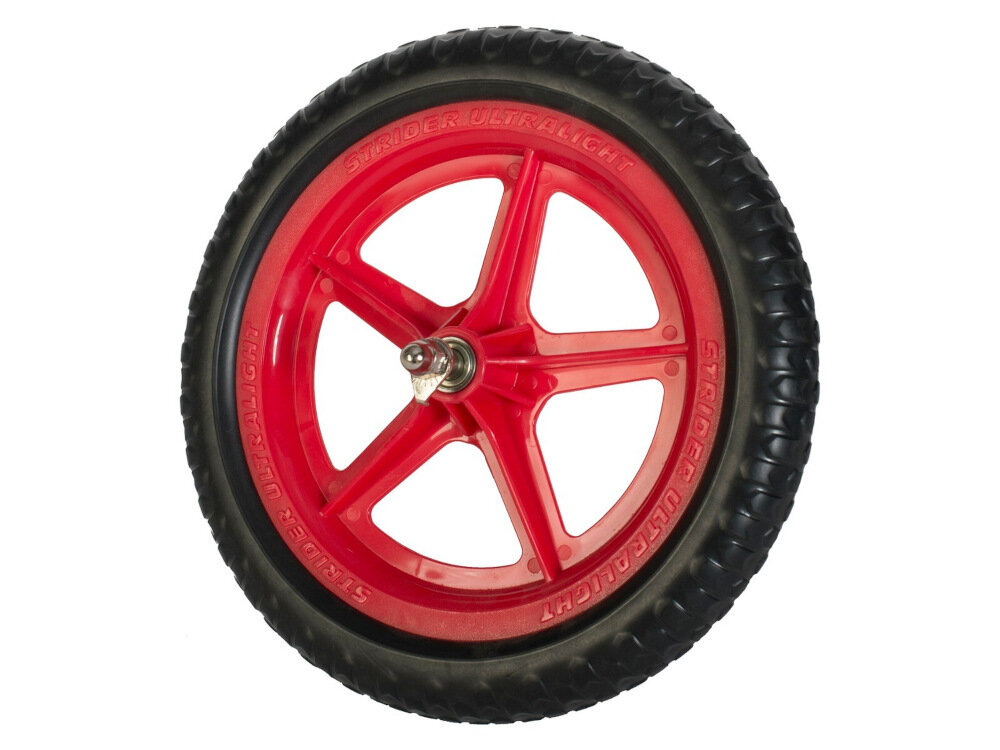 Koło do rowerka biegowego STRIDER UltraLight PWHEEL-12-UL-RD 12 cali Czerwony 12 cali pianka EVA nie wymaga konserwacji i pompowania niestandardowy bieżnik toczy płynnie