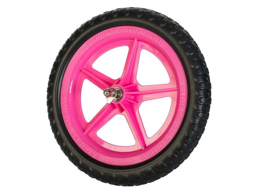 Koło do rowerka biegowego STRIDER UltraLight PWHEEL-12-UL-PK 12 cali Różowy 12 cali pianka EVA nie wymaga konserwacji i pompowania niestandardowy bieżnik toczy płynnie