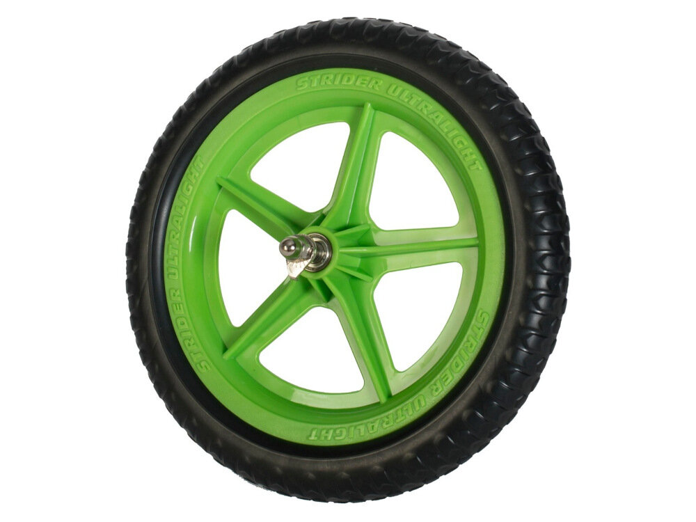 Koło do rowerka biegowego STRIDER UltraLight PWHEEL-12-UL-GN 12 cali Zielony 12 cali pianka EVA nie wymaga konserwacji i pompowania niestandardowy bieżnik toczy płynnie