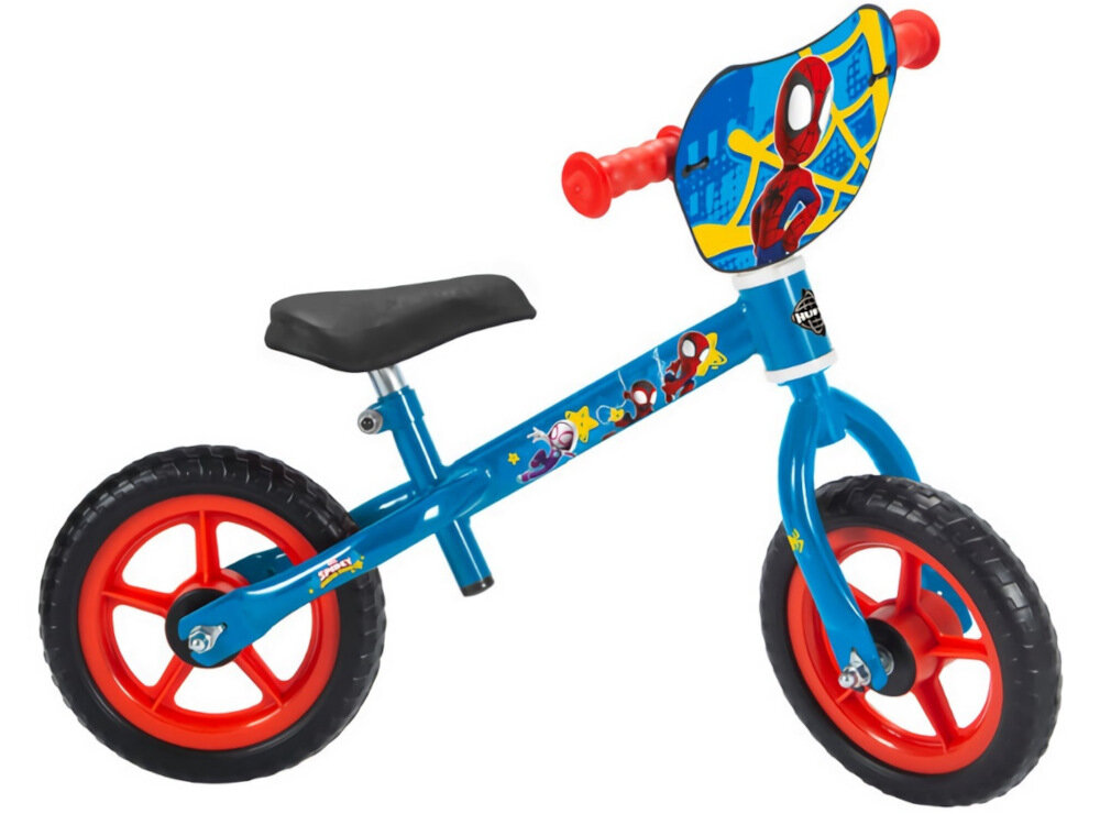 Rowerek biegowy HUFFY Disney Spider-man 27931W Niebiesko-czerwony doskonały wybór na pierwszy pojazd dla dziecka lekki bezpieczny bardzo wytrzymały dla dzieci powyżej 2 roku życia