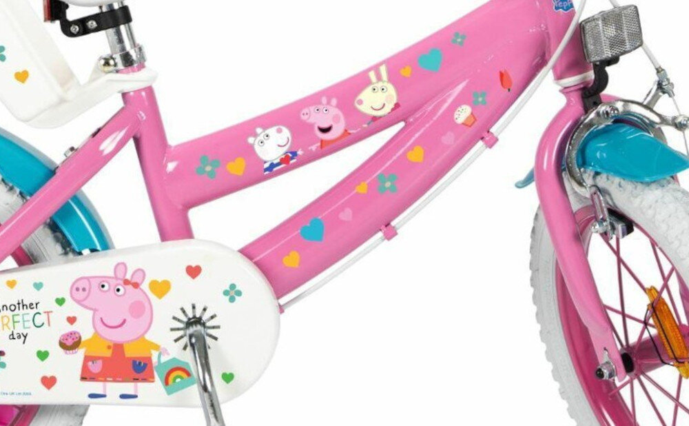 Rower dziecięcy TOIMSA Świnka Peppa 14 cali dla dziewczynki rama stalowa 8-calowa dostosowana do najmłodszych geometria roweru