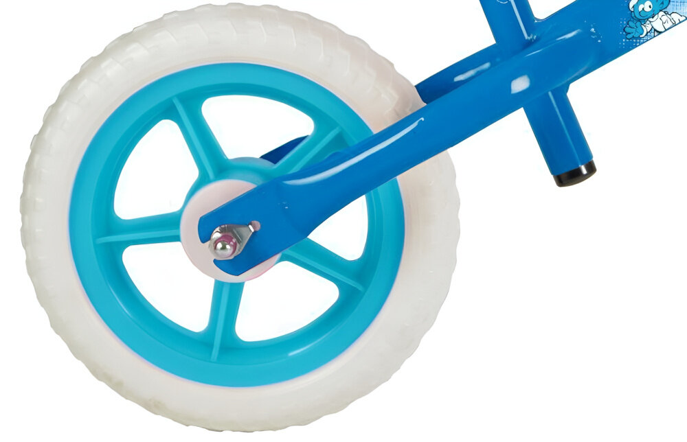 Rowerek biegowy TOIMSA Smerfy TOI195 Niebiesko-czerwony szerokie rozstawienie kółek kółka 10-calowe piankowe utrzymywanie równowagi