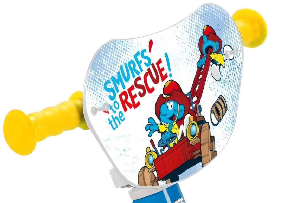 Rowerek biegowy TOIMSA Smerfy TOI195 Niebiesko-czerwony regulowana kierownica standardowe uchwyty zabezpieczają ręce przed ześlizgnięciem się na boki kolorowa plakietka z postaciami z serialu Psi Patrol