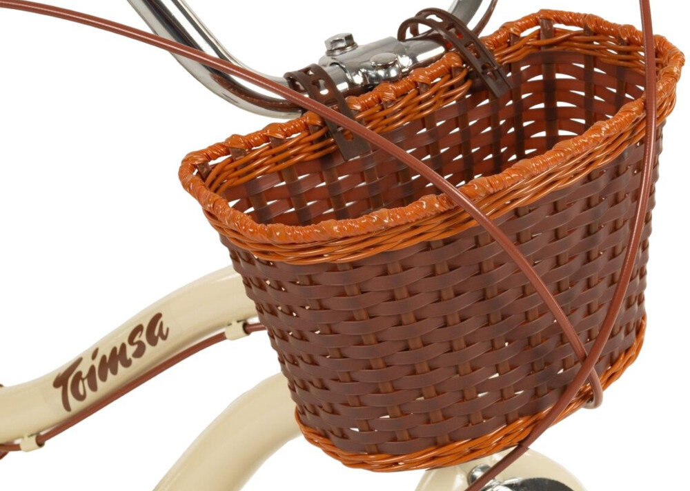Rower dziecięcy TOIMSA Vintage 20113 20 cali dla dziewczynki Beżowy przedni koszyk