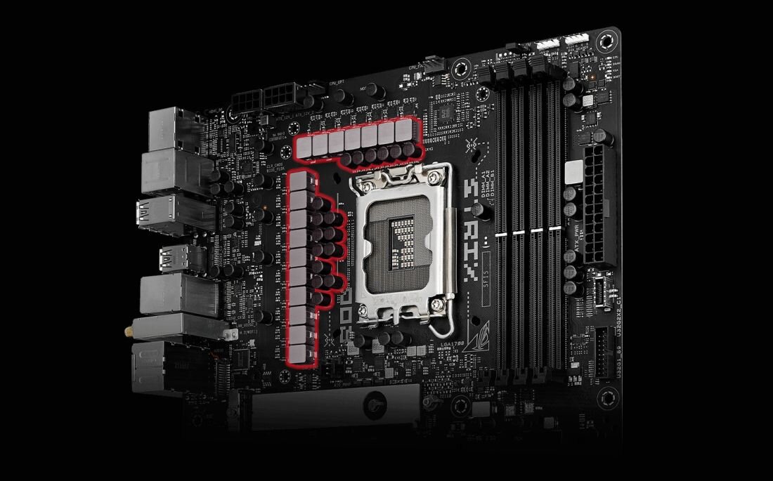 Płyta główna ASUS ROG Strix Z790-H Gaming Wi-Fi - Dławiki i kondensatory