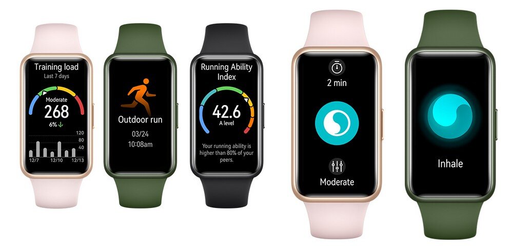 Smartband HUAWEI Band 7 ekran bateria czujniki zdrowie sport pasek ładowanie pojemność rozdzielczość łączność sterowanie krew puls rozmowy smartfon aplikacja 