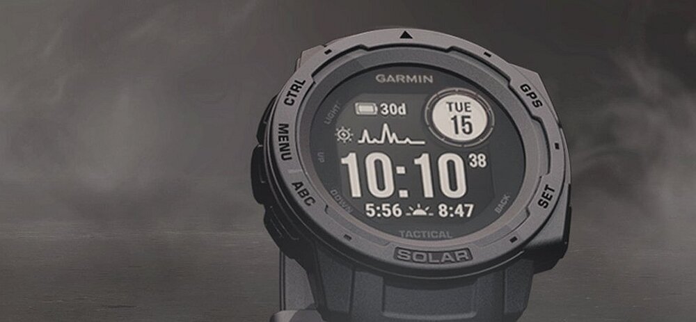 Zegarek sportowy GARMIN Instinct Solar pomiar pulsu natlenienie krwi tętno