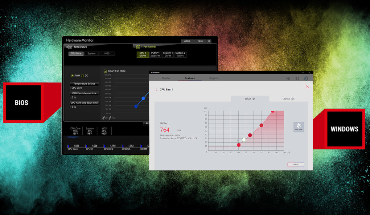 Płyta główna MSI B550 Gaming Gen3 radiator monitoring oprogramowanie temperatura