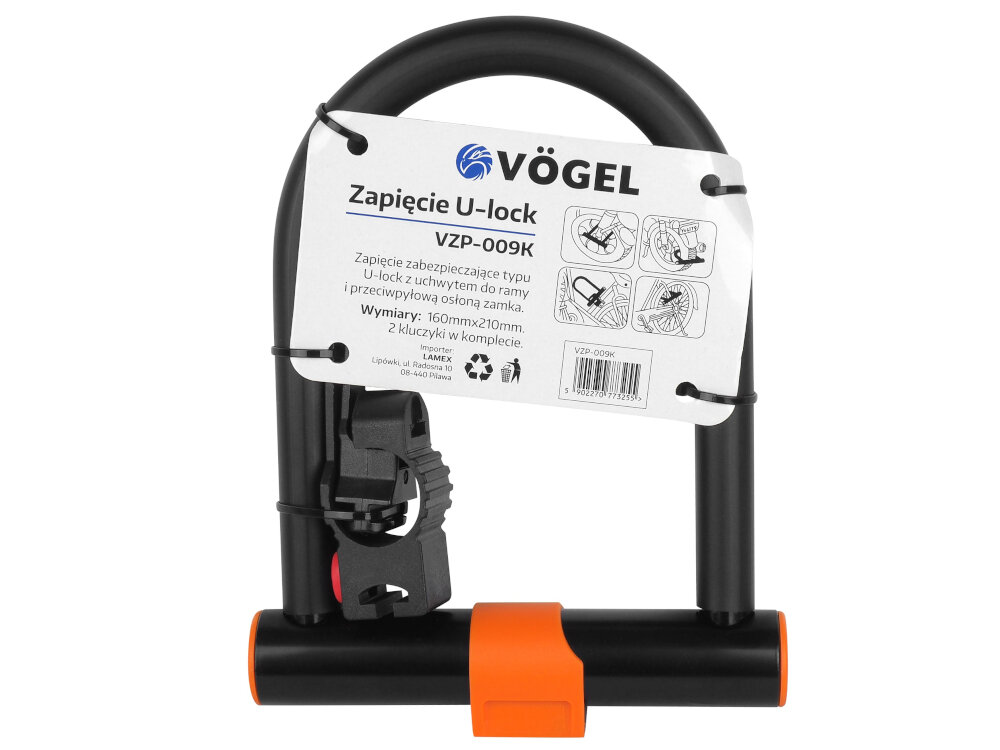 Zapięcie VÖGEL VZP-009K U-lock zestaw dwa kluczyki uchytw montazowy dokumentacja