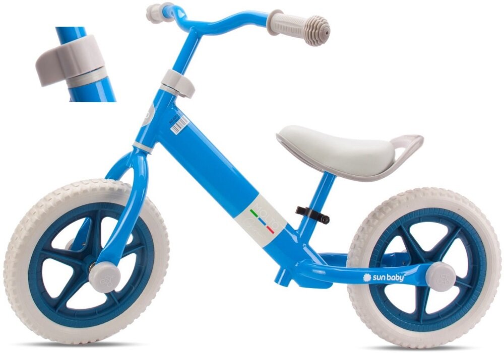 Rowerek biegowy SUN BABY Molto Giro Niebieski lekka konstrukcja łatwy transport uchwyt przy siodełku na śrubach regulujących wysokość kierownicy osłona
