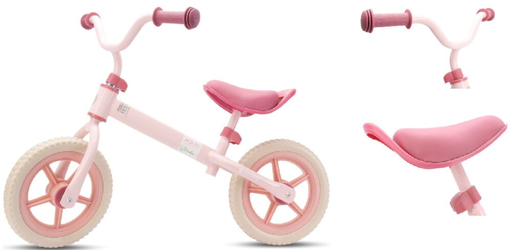 Rowerek biegowy SUN BABY Molto Strada Różowy lekka konstrukcja łatwy transport uchwyt przy siodełku na śrubach regulujących wysokość kierownicy i siodełka osłona