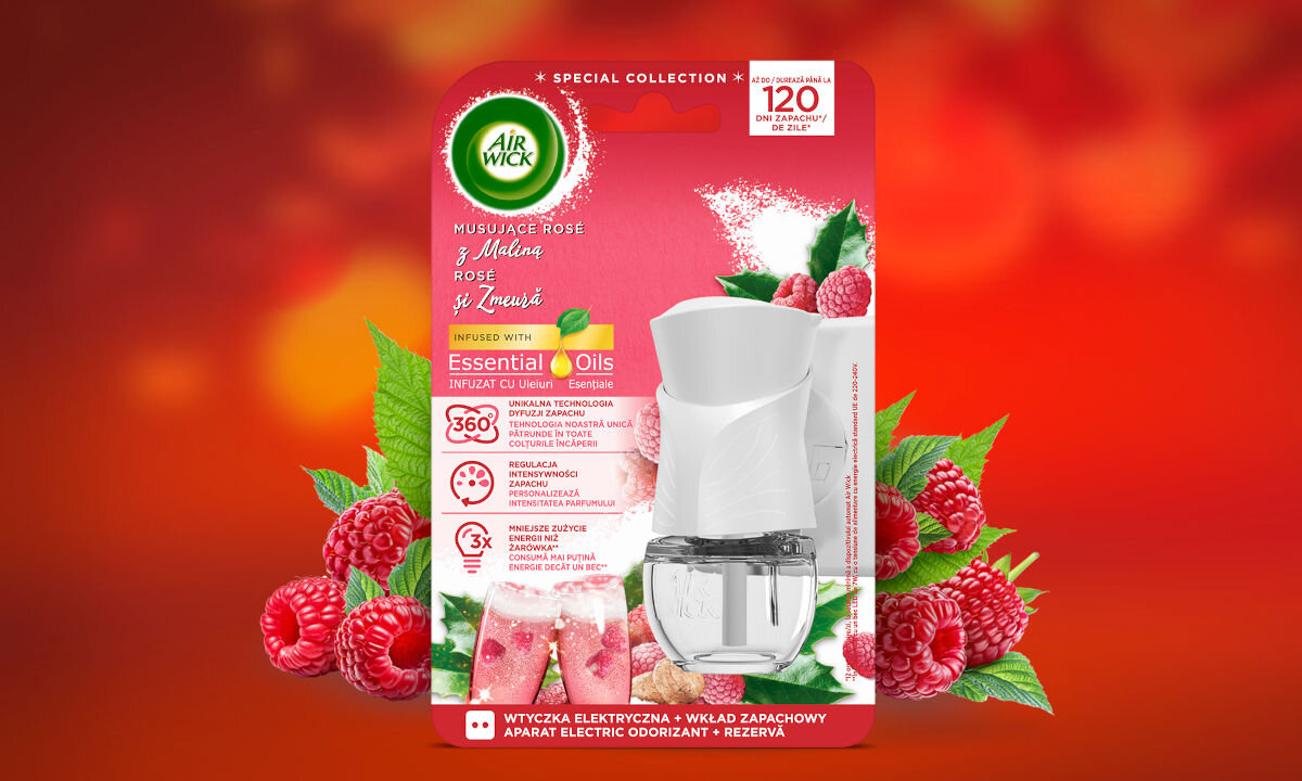Wkład do elektrycznego odświeżacza powietrza AIR WICK Musujące Rosé z maliną 19 ml odświeżacz i wkład