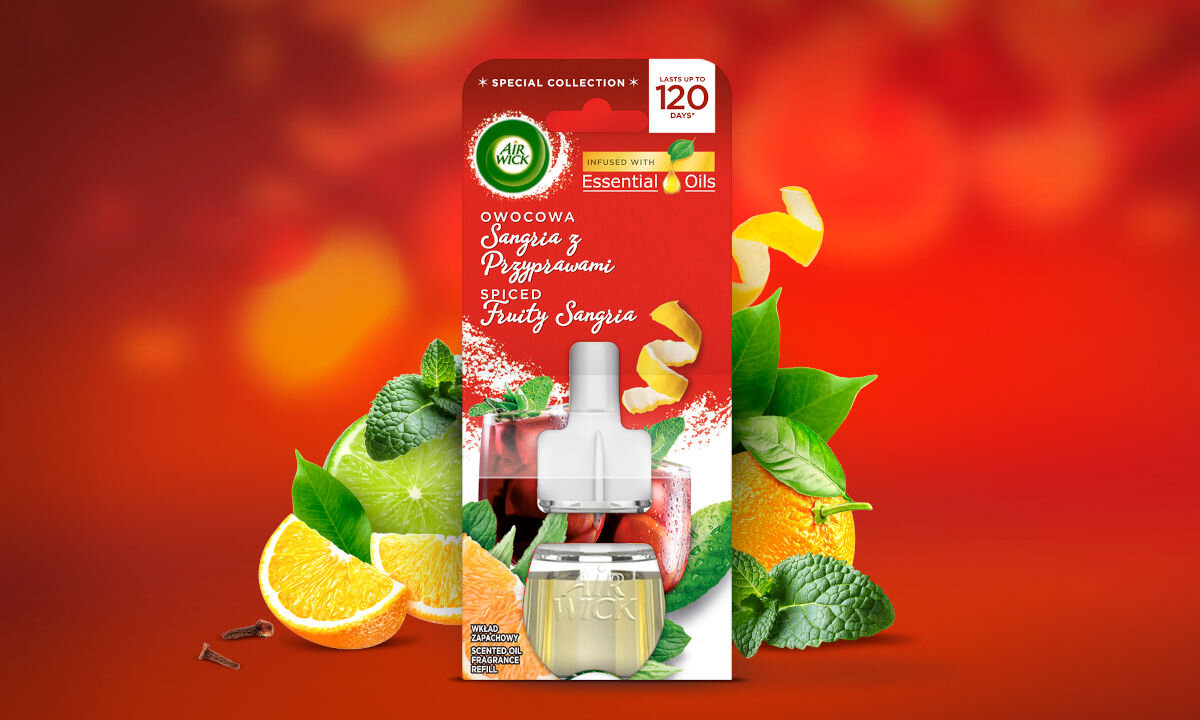 Wkład do elektrycznego odświeżacza powietrza AIR WICK Owocowa Sangria z przyprawami 19 ml wyglad