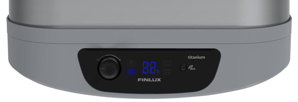 FINLUX F-WH50D20 50 l podgrzewacz panel sterowania przycisk on off ustawienia temperatura wskaźnik ciepła woda grzałka smart clean anti freeze eco