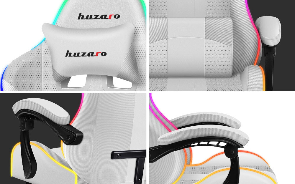 Fotel HUZARO Force 4.7 RGB White cechy zalety przeznaczenie kolor wygląd opis