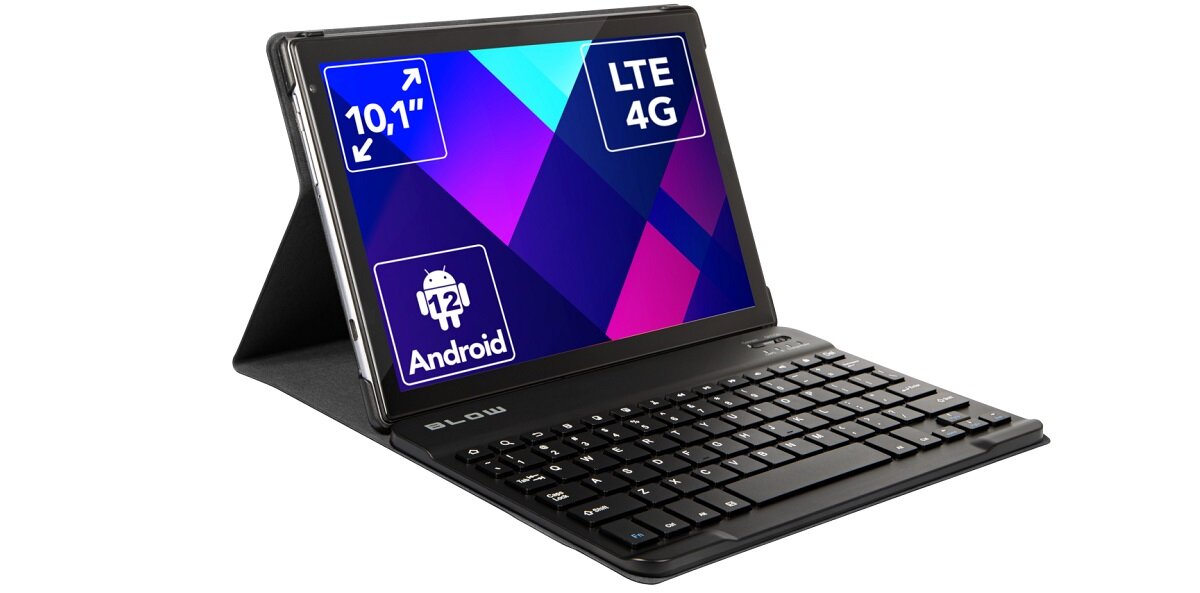 Tablet BLOW Platinum Tab V22 10.1 4/64 GB LTE Wi-Fi Szary GPS android multi-Touch ekran rozdzielczość przekątna wymiary waga aparat Autofocus mikrofon karta graficzna praca rozrywka procesor głośnik akumulator pamięć RAM