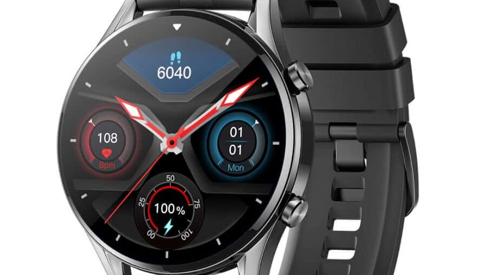 Smartwatch MAXCOM FW54 Iron ekran bateria czujniki zdrowie sport pasek ładowanie pojemność rozdzielczość łączność sterowanie krew puls rozmowy smartfon aplikacja 