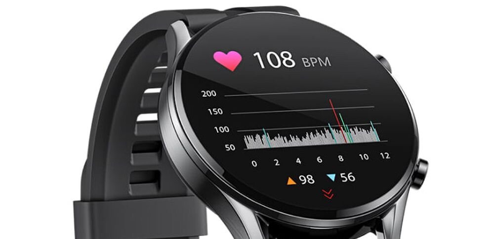 Smartwatch MAXCOM FW54 Iron ekran bateria czujniki zdrowie sport pasek ładowanie pojemność rozdzielczość łączność sterowanie krew puls rozmowy smartfon aplikacja 