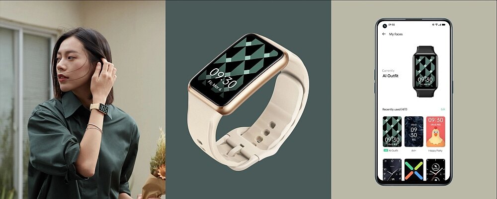 Smartwatch OPPO Watch Free  ekran bateria czujniki zdrowie sport pasek ładowanie pojemność rozdzielczość łączność sterowanie krew puls rozmowy smartfon aplikacja 