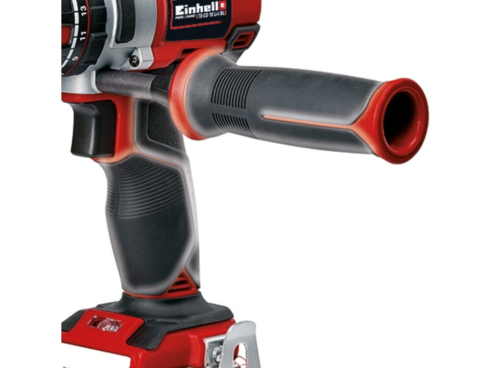 Wiertarko-wkrętarka EINHELL TE-CD 18 Li-i 4804513860 uchwyt pomocniczy miekki uchwyt SoftGrip pelna kontrola minimalne ryzyko kontuzji i zmeczenia