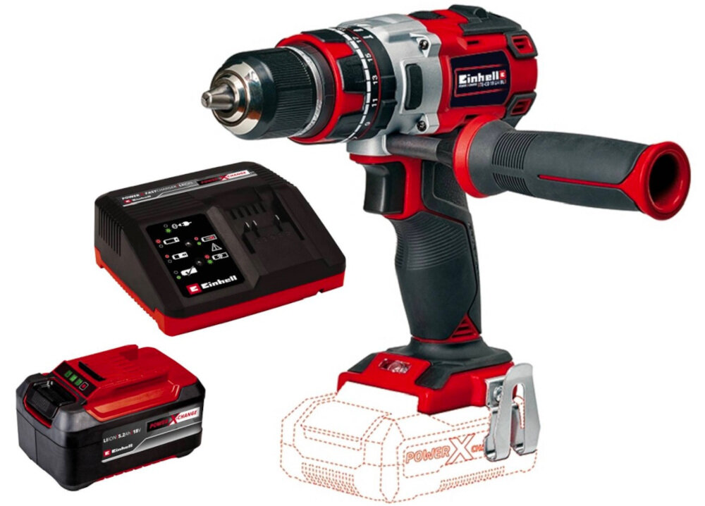 Wiertarko-wkrętarka EINHELL TE-CD 18 Li-i 4804513860 zestaw akumulator ladowarka uchwyt do pasa dokumentacja