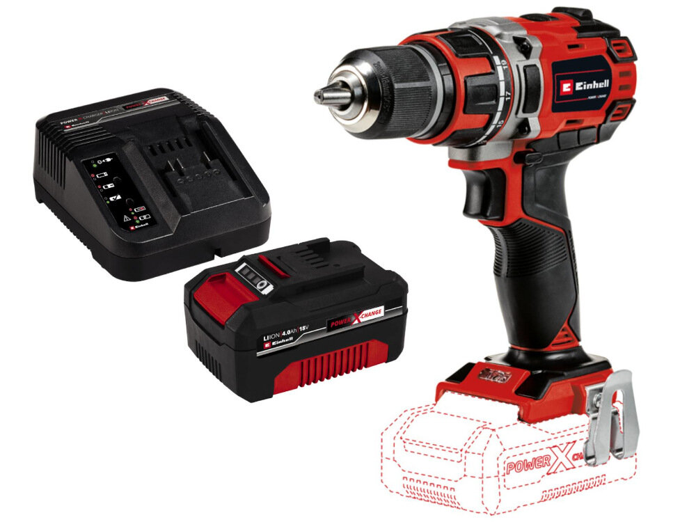 Wiertarko-wkrętarka EINHELL TE-CD 18-50 LI BL 4804513887 akumulator ladowarka uchwyt do pasa dokumentacja