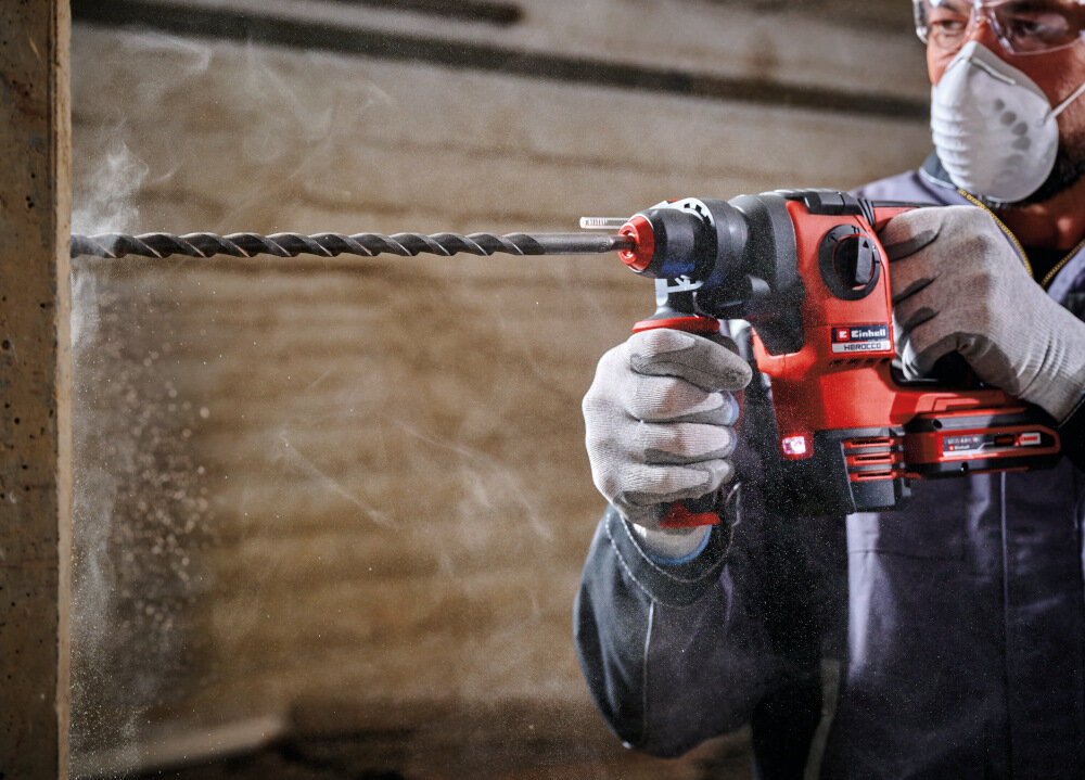 Młotowiertarka EINHELL Herocco ZS 5.2Ah pneumatyczny mechanizm udarowy czestotliwoscdo 5500 uderzen na minute sila uderzenia do 2,2 J do betonu cegly