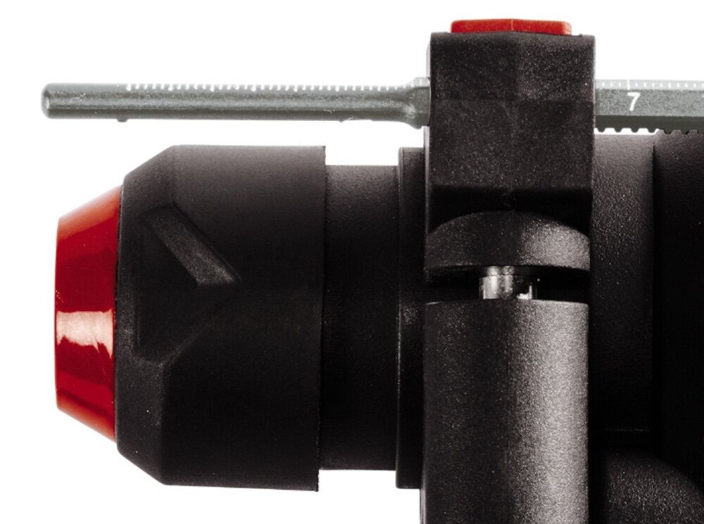 Młotowiertarka EINHELL Herocco ZS 5.2Ah pelna kontrola nad glebokoscia wiercenia bezstopniowo regulowny ogranicznik glebokosci z wytrzymalego metalu