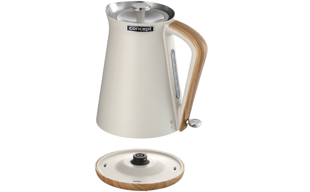 Czajnik CONCEPT RK3310 Nordic Kremowy bezpieczenstwo wyposazenie antyposlizgowe nozki wskaznik