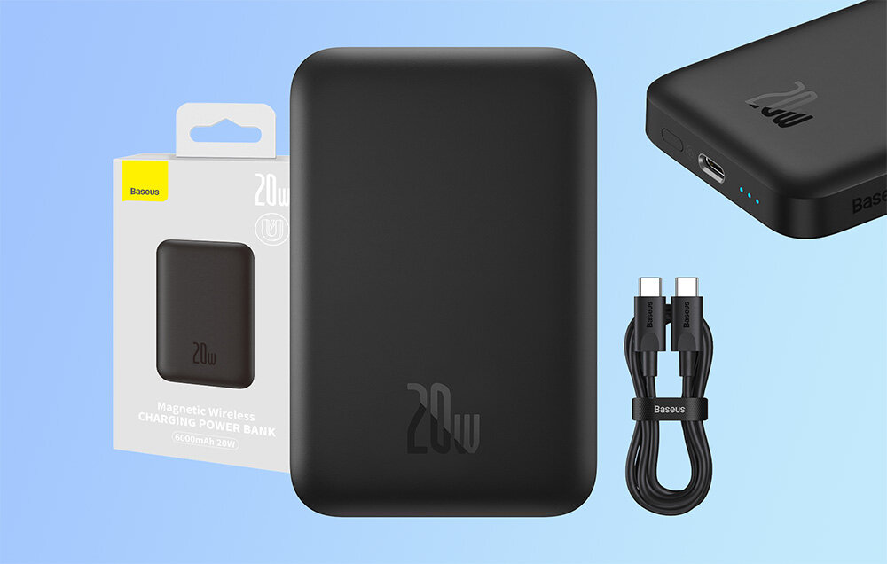 Powerbank BASEUS Magnetic 10000mAh 20W  ładowanie urządzenie konstruckja moc 