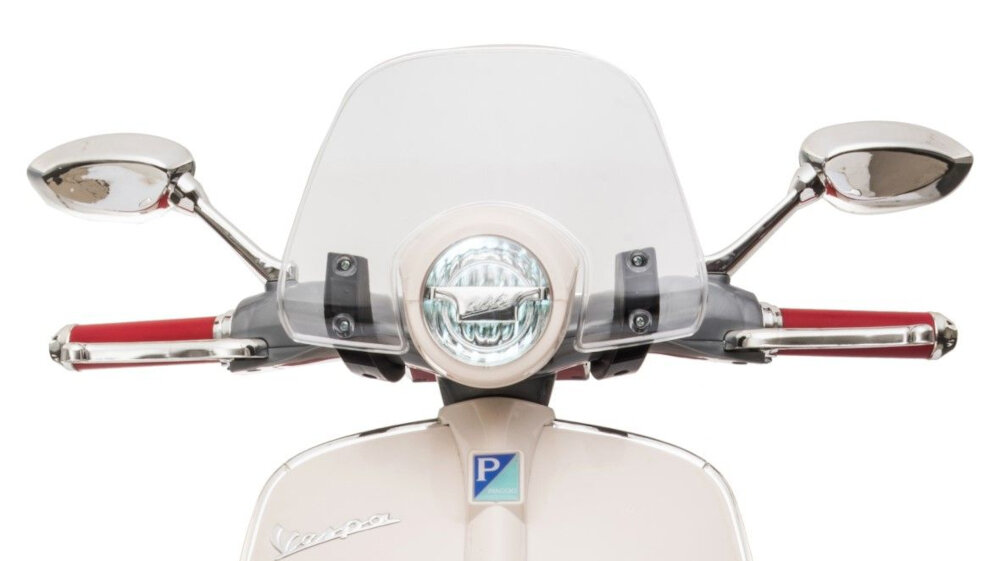 Motorek elektryczny SUN BABY Scooter Vespa Biały bezpieczenstwo jazdy w kazdych warunkach przednie oswietlenie LED